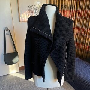 Iro wool biker jacket with leather trim